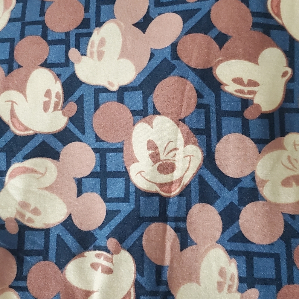 Disney lularoe TC2 tall curvy 2 leggings  NEW mickey mouse blue rose color